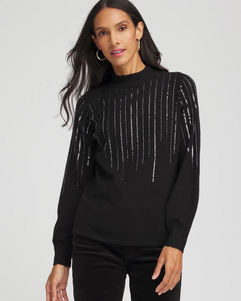 DECEMBERMAY☆Startribal Mockneck Embellished Mockneck Sweater | Chico's